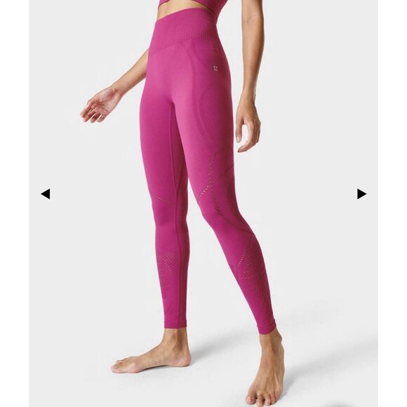 NWT Sweaty Betty 360 Seamless Yoga Leggings Womens Size XS Extra Small Pink $108 - Picture 1 of 11